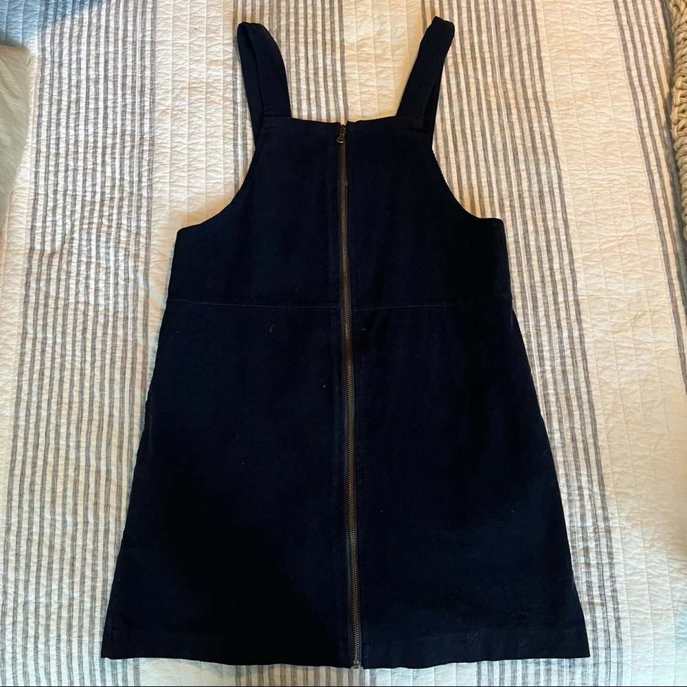 American Eagle zip up corduroy dress navy blue OS
